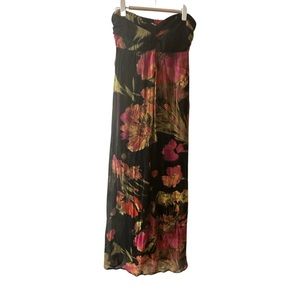 Xhileration Floral strapless dress with tie‎ - XS